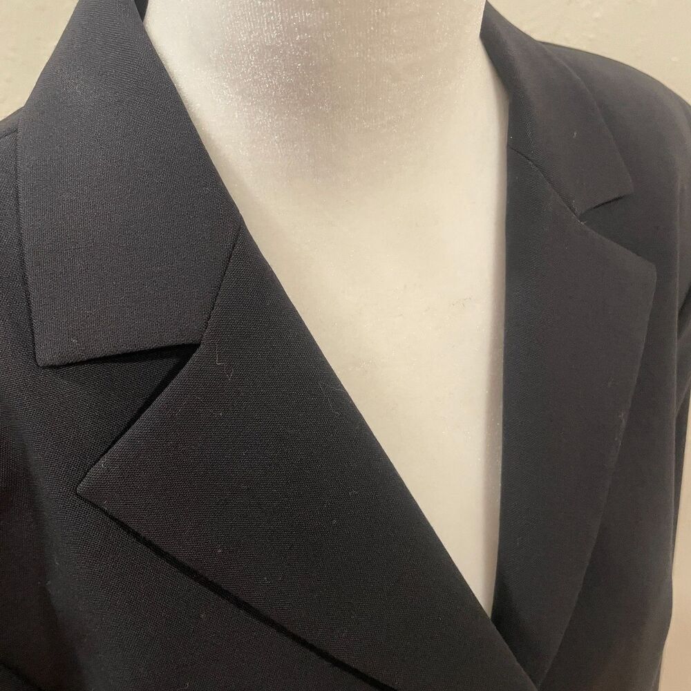 ~ Pendleton Blazer Black Stretch Wool 12p* No Tag Portland OR Vtg Lapel Pocket - Picture 15 of 15